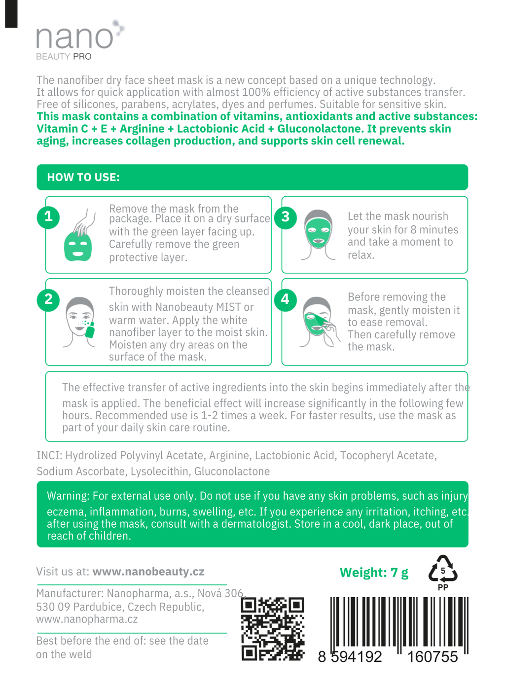 Nano Beauty Pro: Anti-Aging Nanofiber Face Mask