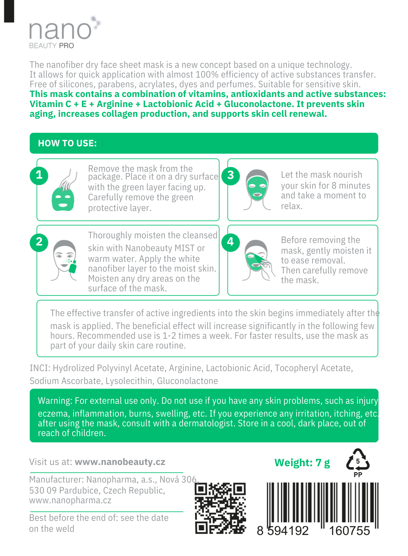 Nano Beauty Pro: Anti-Aging Nanofiber Face Mask