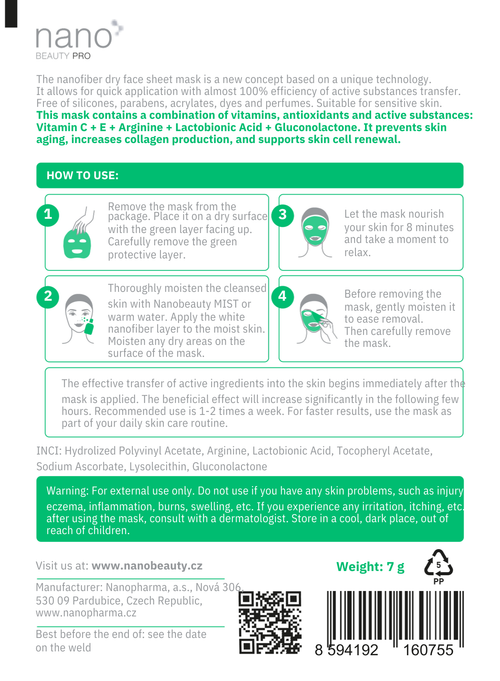 Nano Beauty Pro: Anti-Aging Nanofiber Face Mask