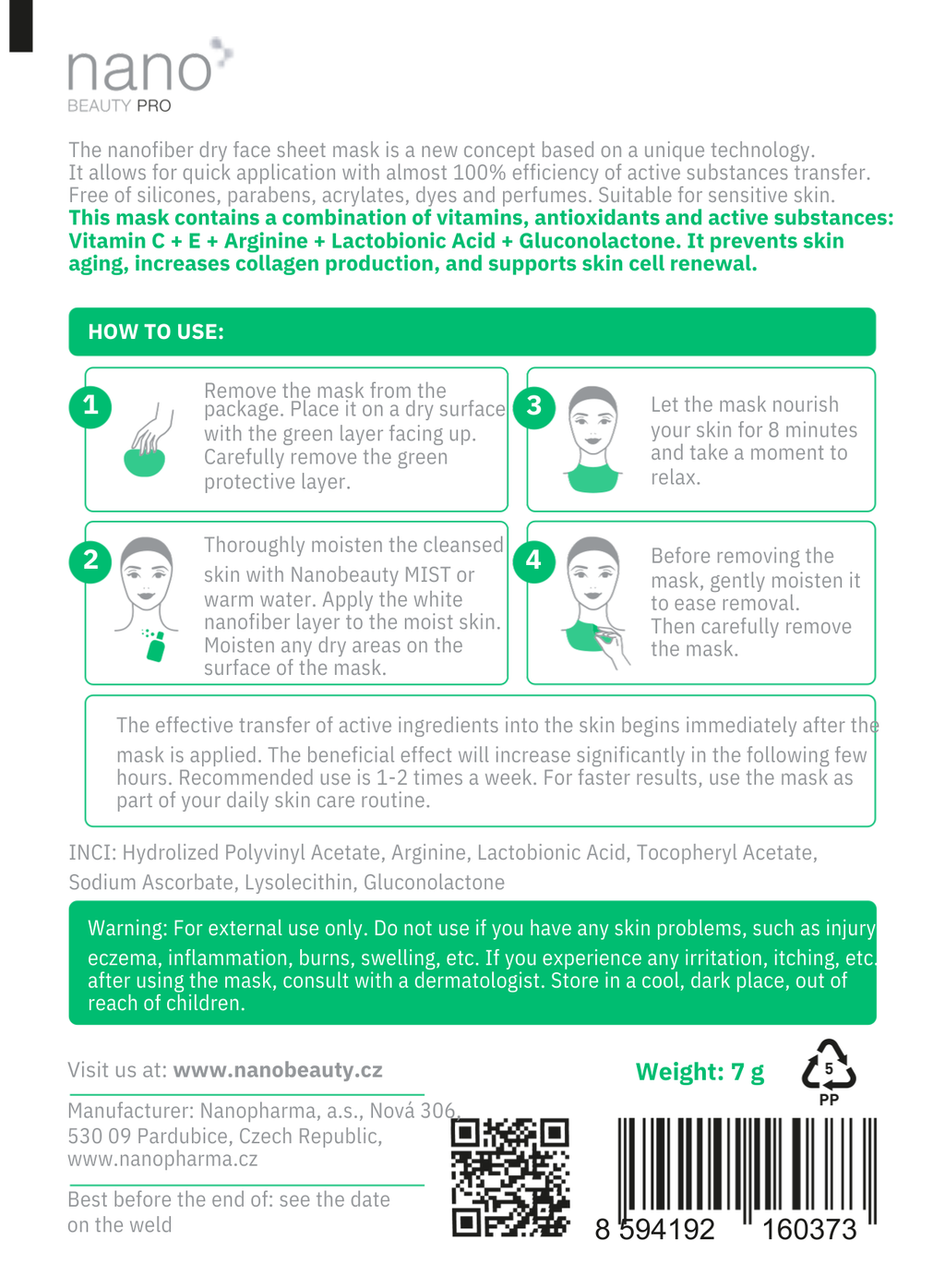 Nano Beauty Pro: Anti-Aging Nanofiber Mask for the Decolletage