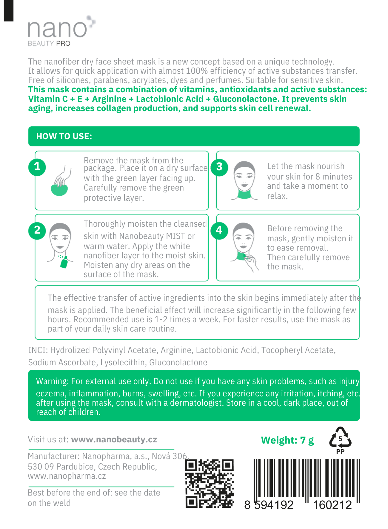 Nano Beauty Pro: Anti-aging Nanofiber Mask for the Neck Area