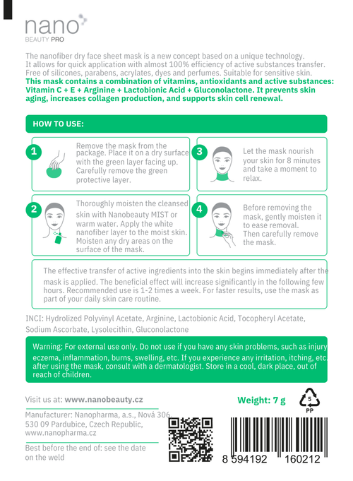 Nano Beauty Pro: Anti-aging Nanofiber Mask for the Neck Area